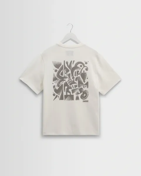 Dean - Off-White and Charcoal 90S Doodle Graphic Cotton t-Shirt