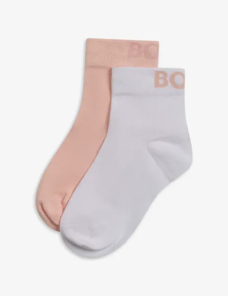 HUGO 2 Pack Ankle High Socks Light Pink