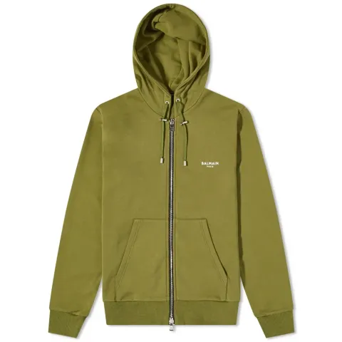 Zipped Flocked Hoodie