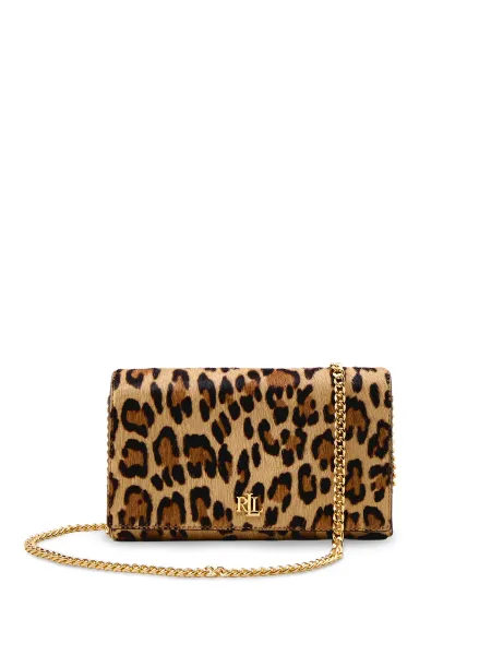 Lauren Ralph Lauren Women's Adair II Large Leather Leopard Wallet On A Chain