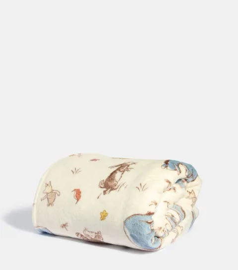 Skinnydip Women's White Cotton Winnie the Pooh Blanket