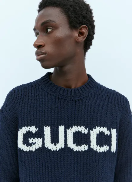 Wool Logo Intarsia Sweater