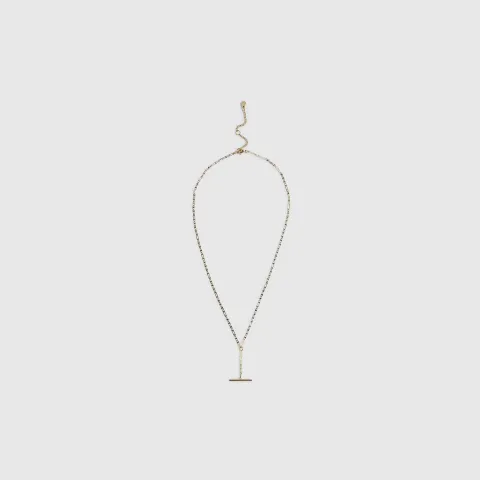 River Island Stainless Steel T Bar Necklace