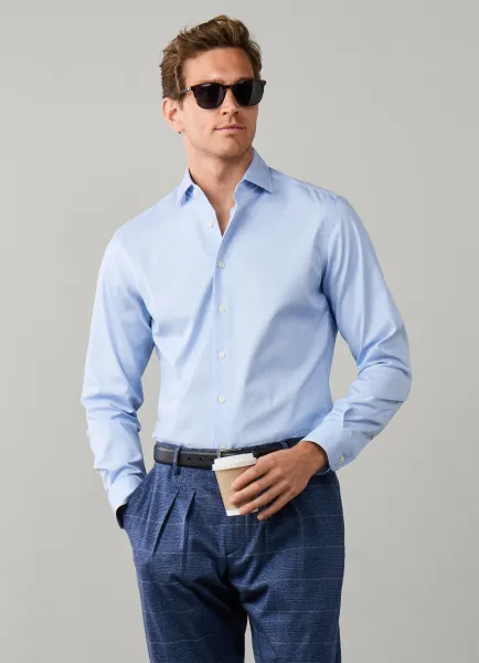 Hackett Tailored Fit Travel Puppytooth Shirt