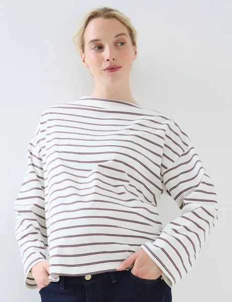 JoJo Maman Bébé Pure Cotton Striped Oversized T-Shirt