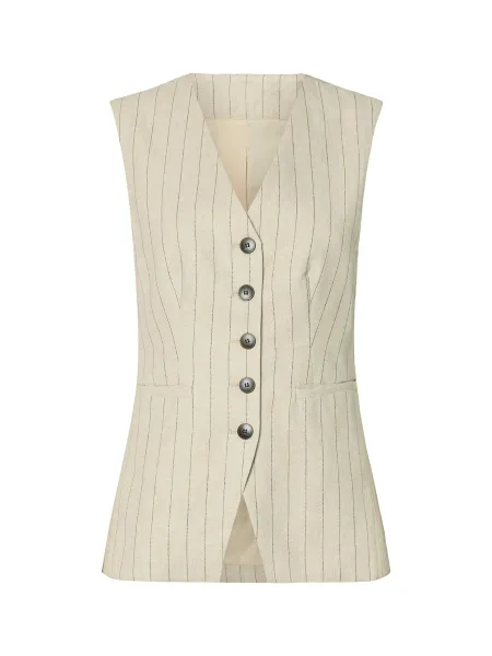 Selected Fitted Linen Blend Waistcoat