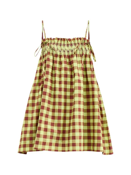 Damson Madder Lilo Gingham Mini Dress