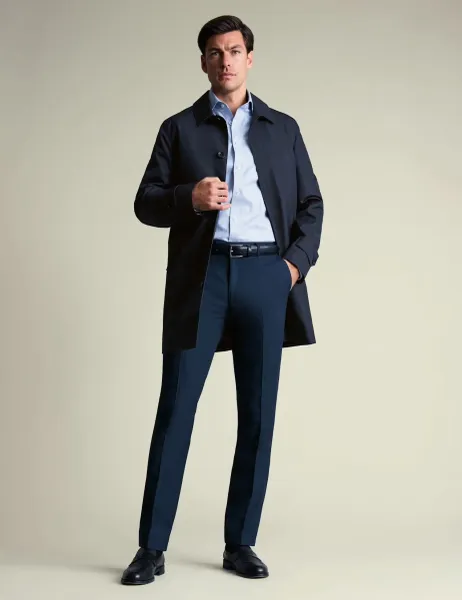 Charles Tyrwhitt Cotton Rich Showerproof Raincoat Navy