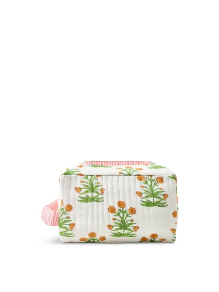 Organic Cotton Marigold Check Washbag