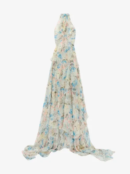 Wallpaper Floral Evening Dress