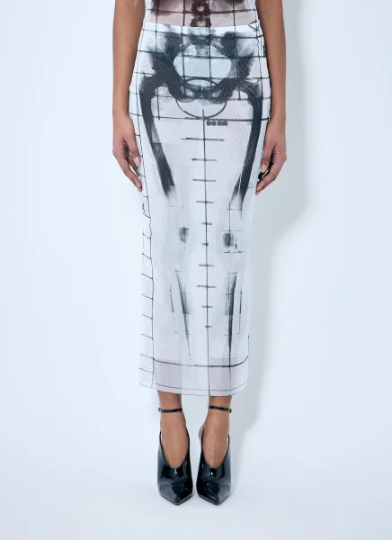 Squeletor Mesh Midi Skirt