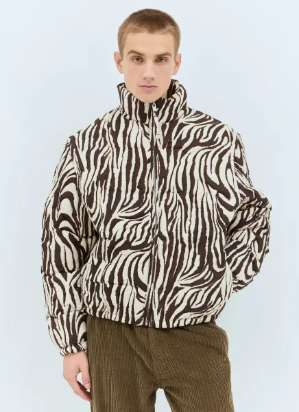 Zebra Quilted Puffer Jacket
