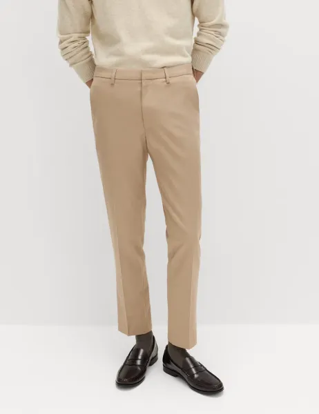 Marks & Spencer Slim Fit Smart Stretch Trousers Sand