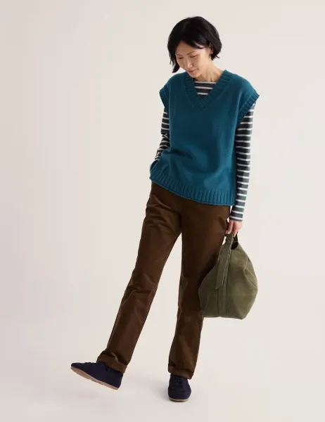 Seasalt Cornwall Cotton Blend Knitted Vest with Merino Wool Teal