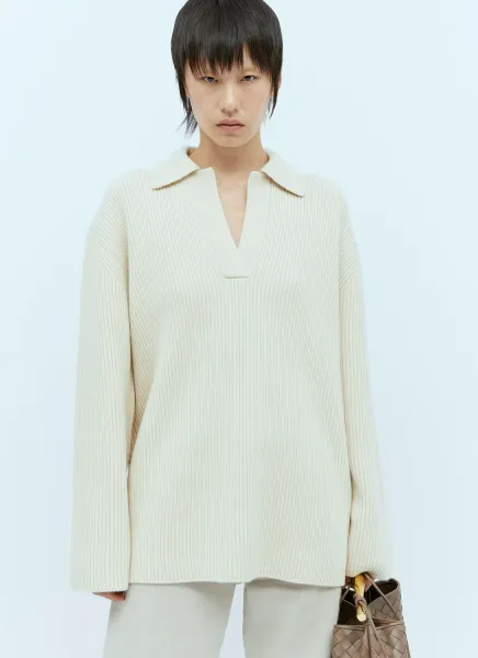 Rib Polo Knit Sweater
