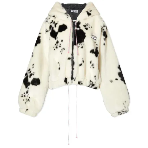 Hooded Faux Fur Bomber Jacket