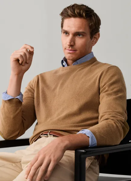 Merino Wool-Cashmere Blend Crew Neck Jumper
