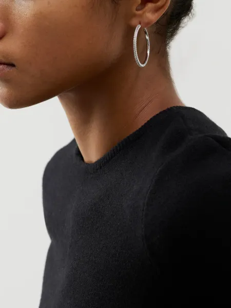 Swarovski Stone:Pe Hoop Cry/Rhs (Silver)