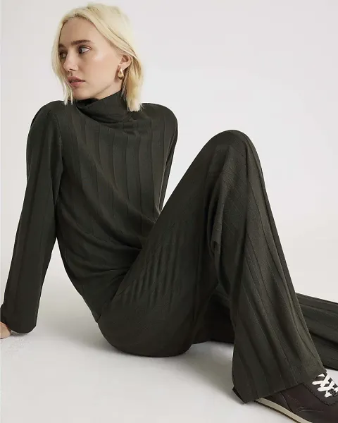 River Island Cosy Wide Ribbed Trousers