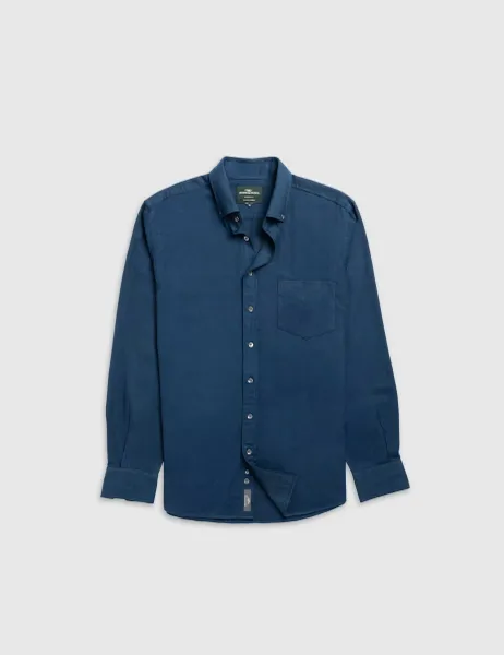 Rodd & Gunn Slim Fit Cotton Rich Oxford Shirt Dark Blue