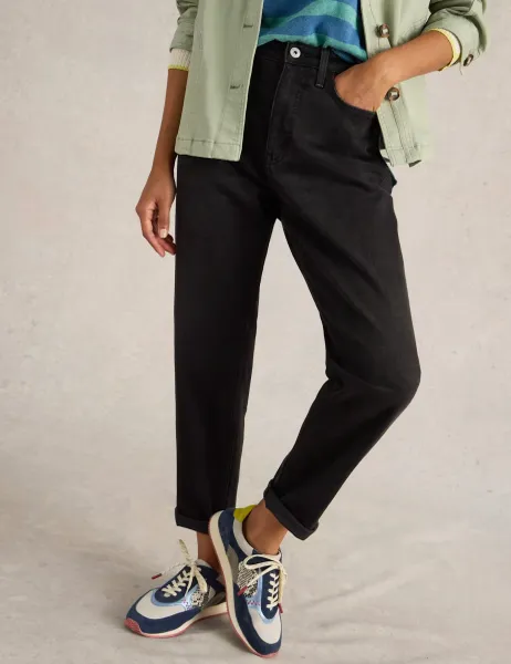 White Stuff Freya Mid Rise Straight Leg Jeans Black