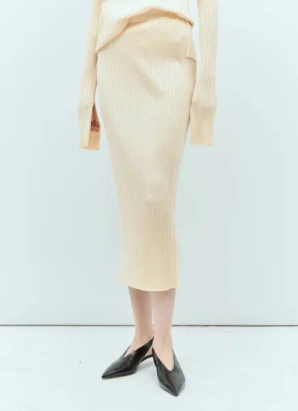 Rib Knit Midi Skirt