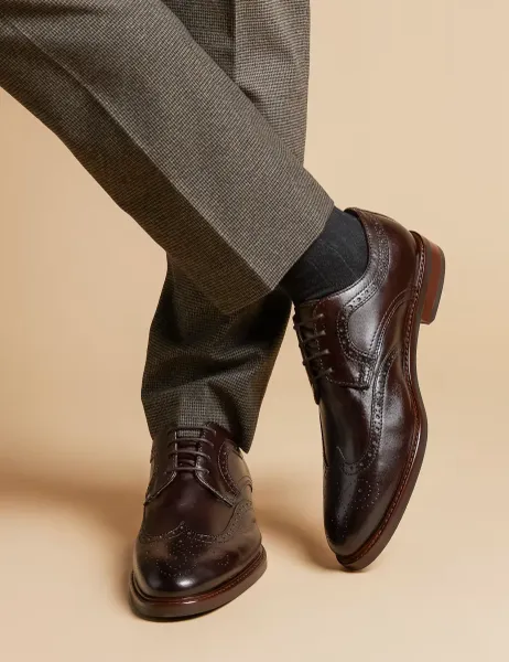 Jones Bootmaker Leather Brogues Dark Brown
