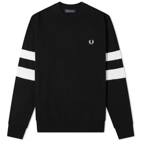 Tipped Sleeve Crew Knit