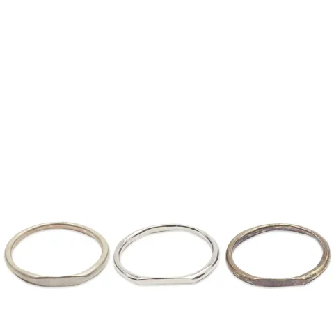 Polished Spliced Band Set of Rings