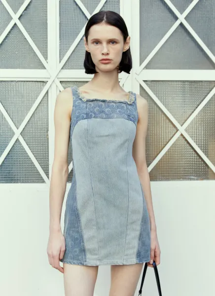 Regenerated Denim Mini Dress