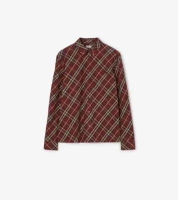 Classic Fit Check Cotton Shirt in Vineyard red