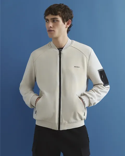 River Island Badged Premium Bomber Jacket