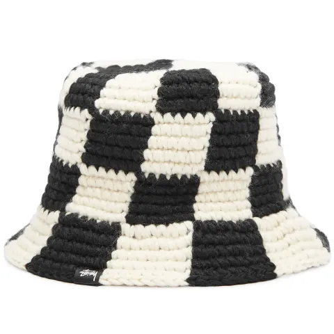 Checker Knit Bucket Hat