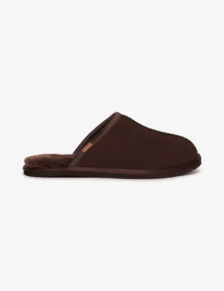 Superdry & Co Suede Faux Fur Lined Mule Slippers