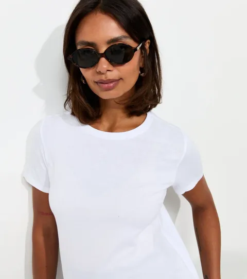 New Look Women's Maternity White Cotton Short Sleeve Relaxed T-Shirt