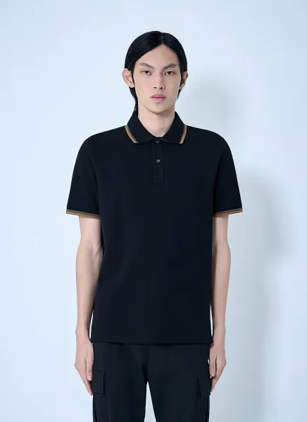 Polo Shirt with Ribbed Trims