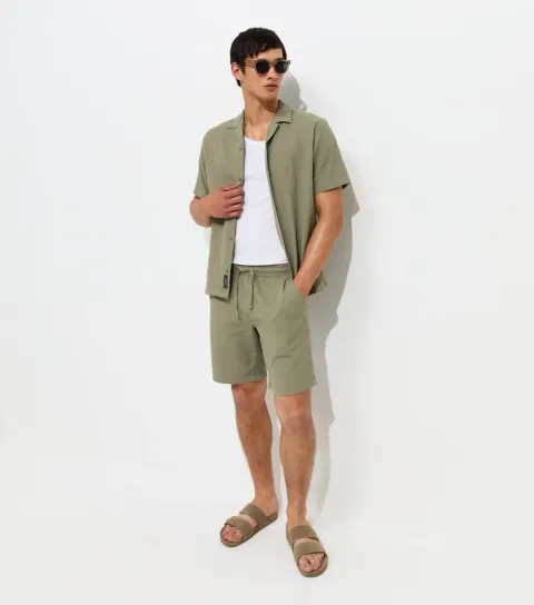 Men's Light Khaki Organic Cotton Waffle Shorts