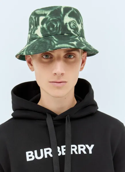 Rose Print Wax Bucket Hat