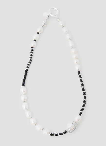 Crystal Embellished Pearl Necklace