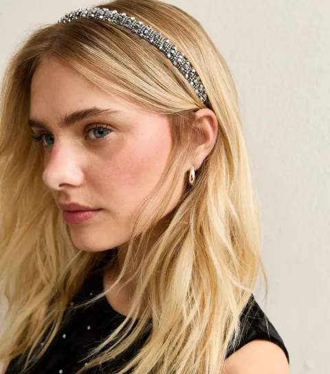 Silver Jewel Embellished Headband