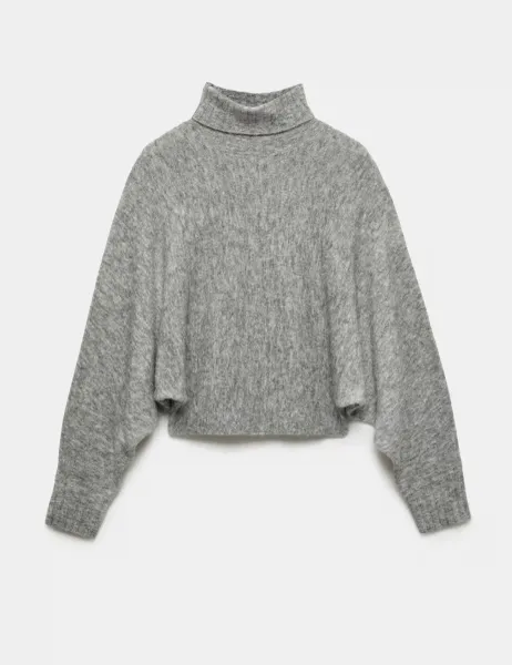 Per Una Balloon Sleeve Roll Neck Jumper with Wool