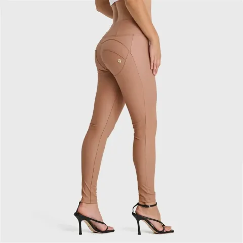 Freddy WRUP Faux Leather - High Waisted - Full Length - Mocha