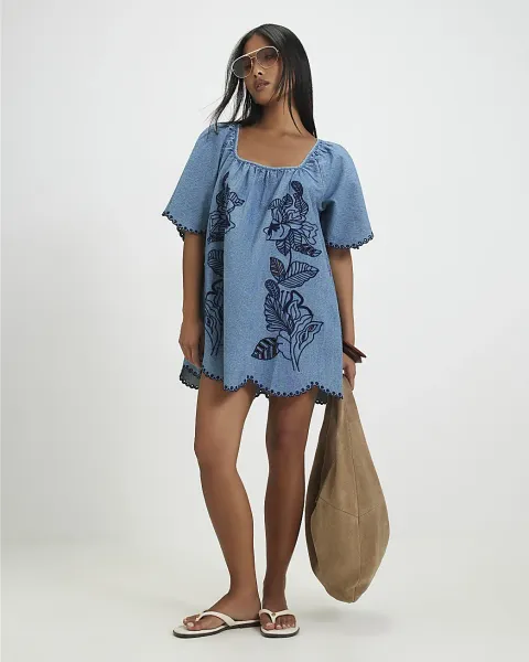 River Island Petite Cutwork Dress