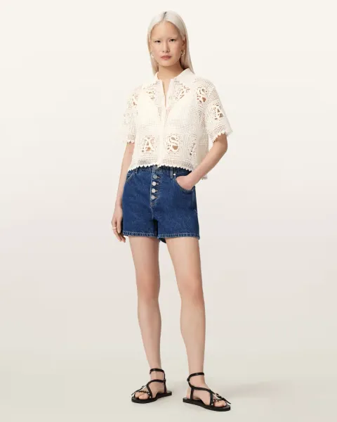 Kyra Crochet Cropped Polo