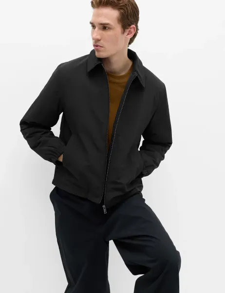 Marks & Spencer Zip Through Padded Harrington Jacket Black