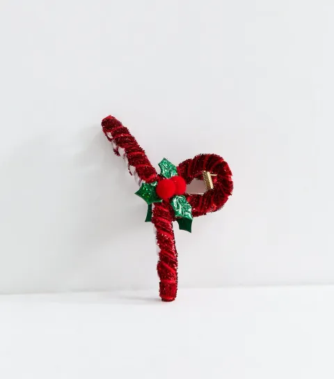 New Look Bright Red Christmas Glitter Twist Hair Claw Clip