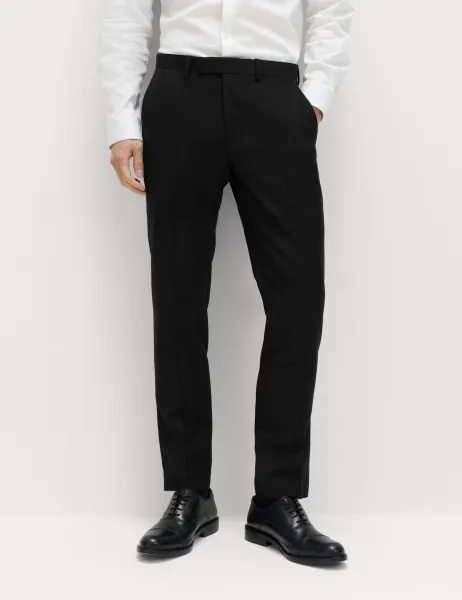 M&S SARTORIAL Slim Fit Premium Pure Wool Suit Trousers Black