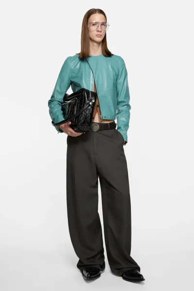 Lizard leather biker jacket