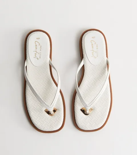 Women's White Crocodile Effect Faux Leather Sandals Vegan