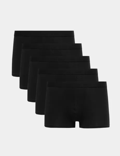 Marks & Spencer 5 Pack Cool & Fresh Cotton Rich Hipsters Black